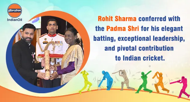 Rohit Sharma conferred with the Padma Shri
 