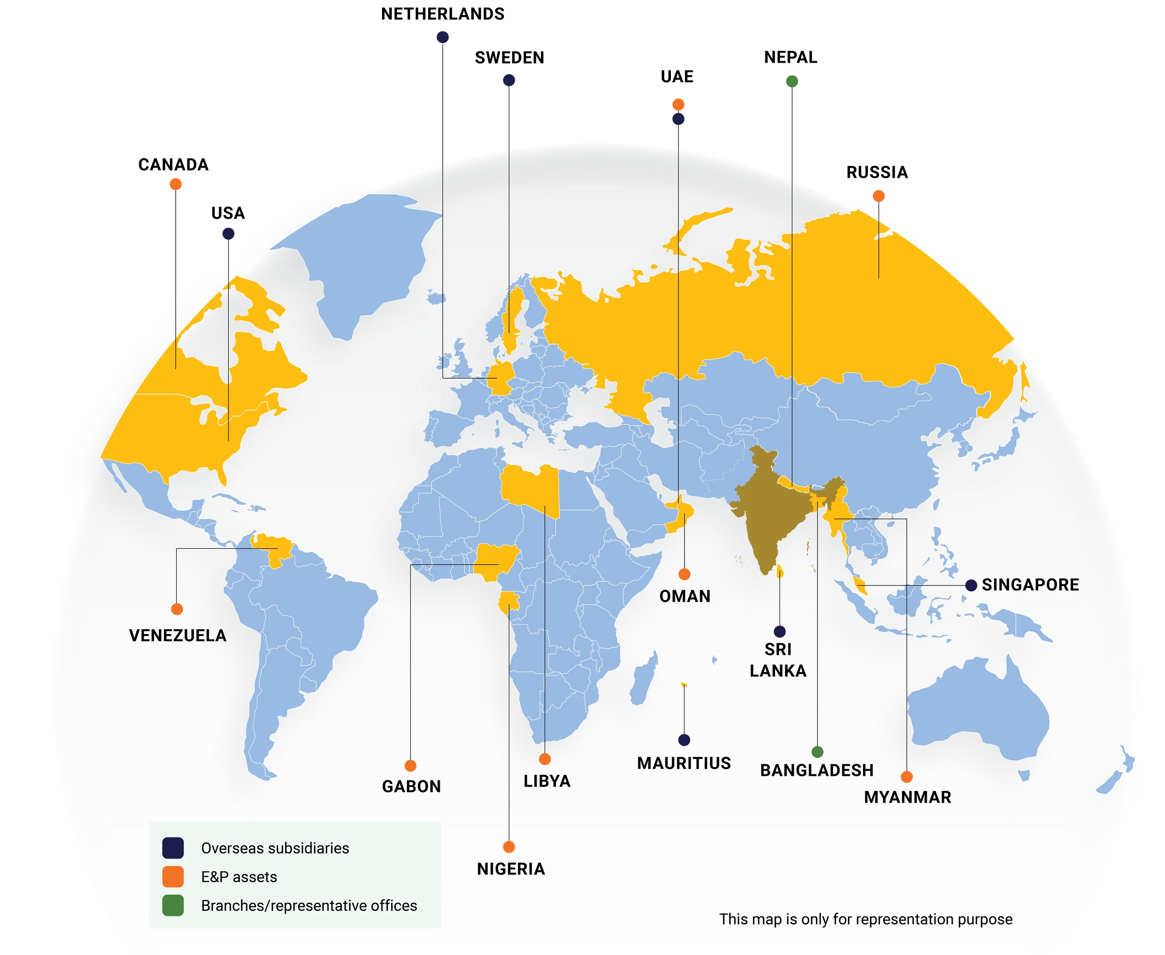 IndianOil Global Energy Footprint Map